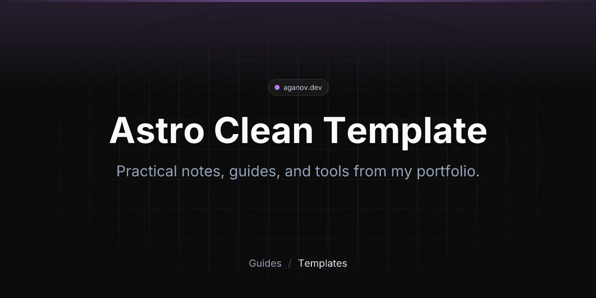 Astro Clean Template