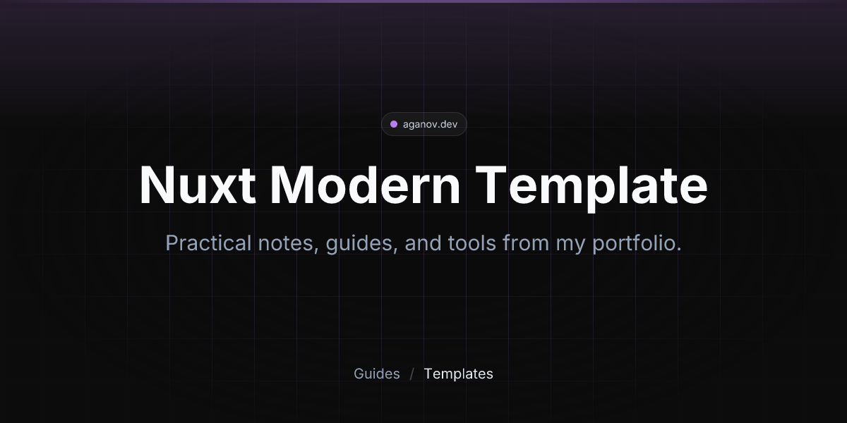 Nuxt Modern Template