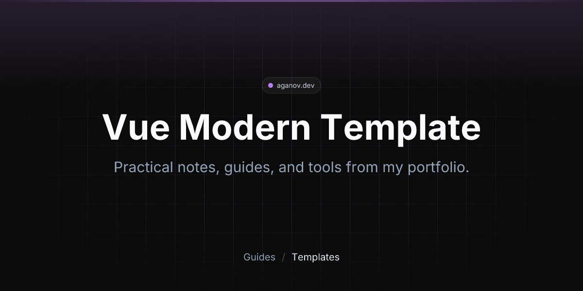 Vue Modern Template